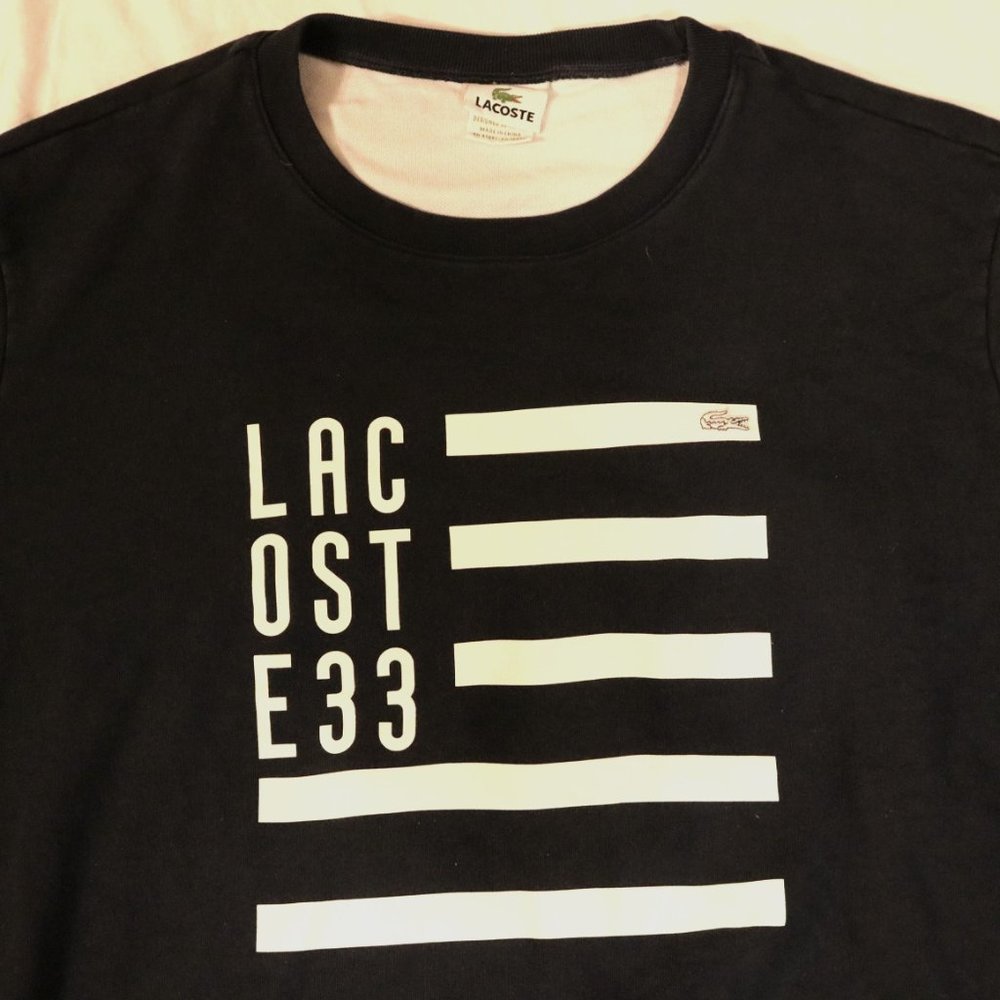 Lacoste Navy Blue Sweatshirt White Flag Logo